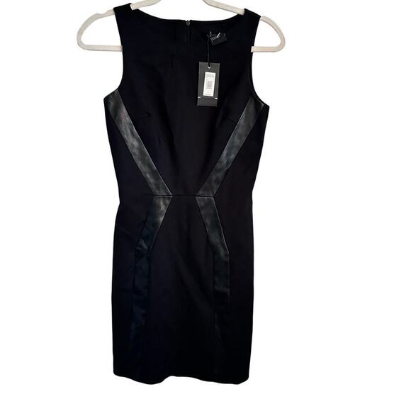 NWT A/X Armani Exchange Women's Sleeveless Faux Leather Sheath Dress Size 2 - Picture 1 of 10